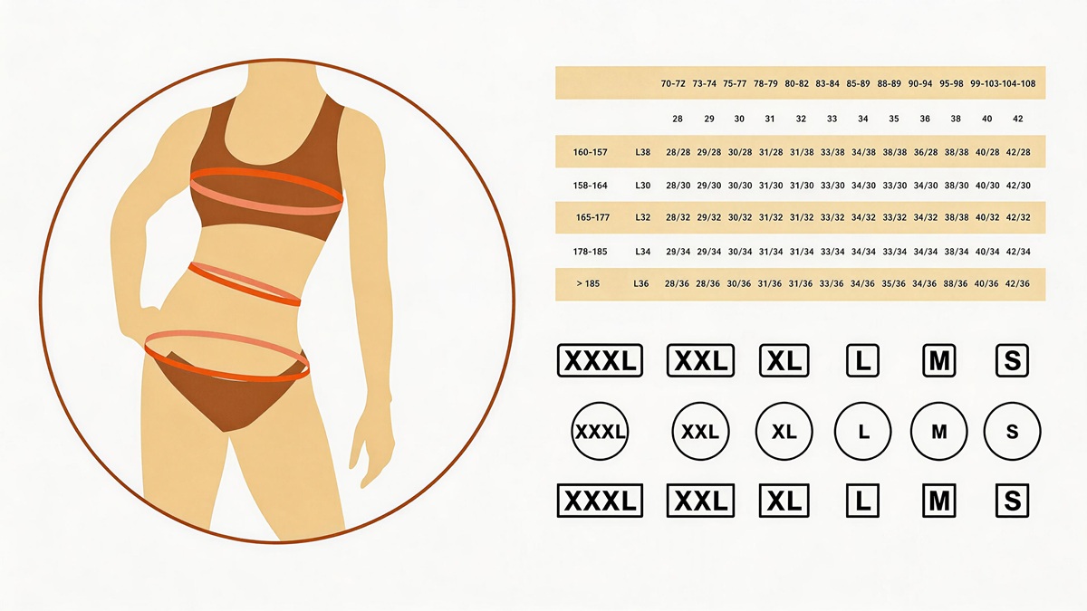lingerie size chart comparison US EU China sizes